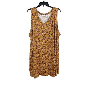 LOGO Lori Goldstein Floral V-Neck Tunic Tank 2X